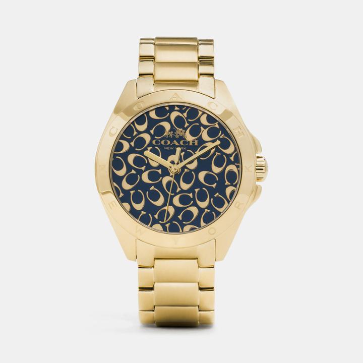 Coach Tristen Sprayed C Dial Gold Plated Bracelet Watch