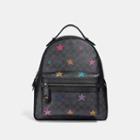 Coach Campus Backpack In Signature Canvas With Star Applique And Snakeskin Detail