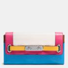 Coach Swagger Wallet In Rainbow Colorblock Leather