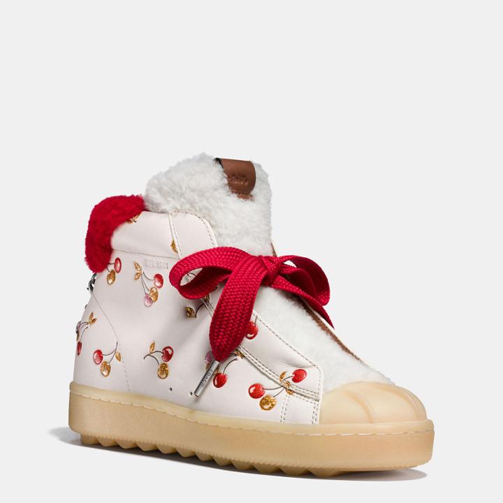 Coach High Top Hiker In Cherry Print