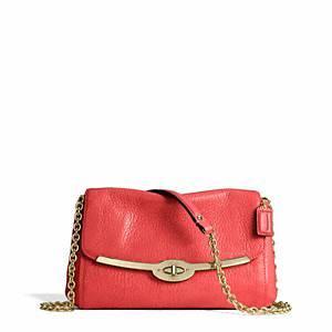 Coach - Madison Leather Chain Crossbody Li/love Red