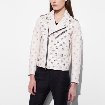 Coach Moto Jacket With Whipstich Eyelet