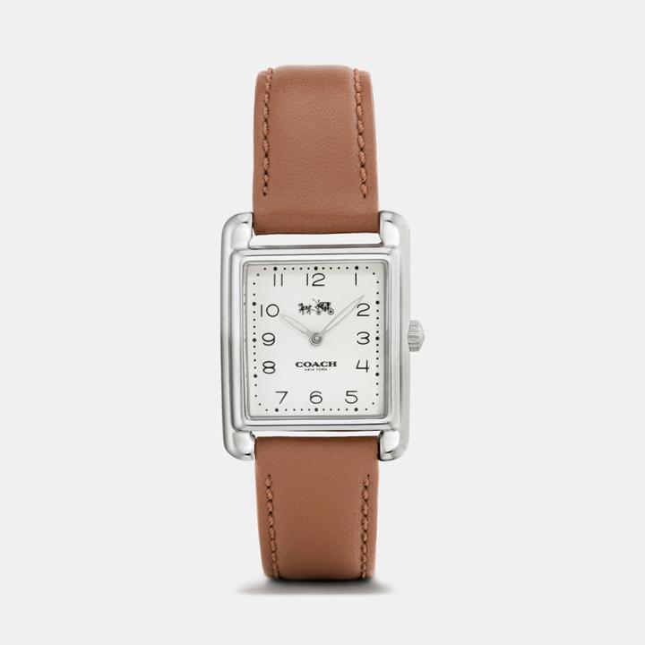 Coach Page Stainless Steel Leather Strap Watch