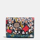Coach Medium Double Flap Wallet In Mixed Yankee Floral Print Canvas