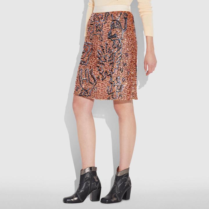 Coach X Keith Haring Embellished Skirt