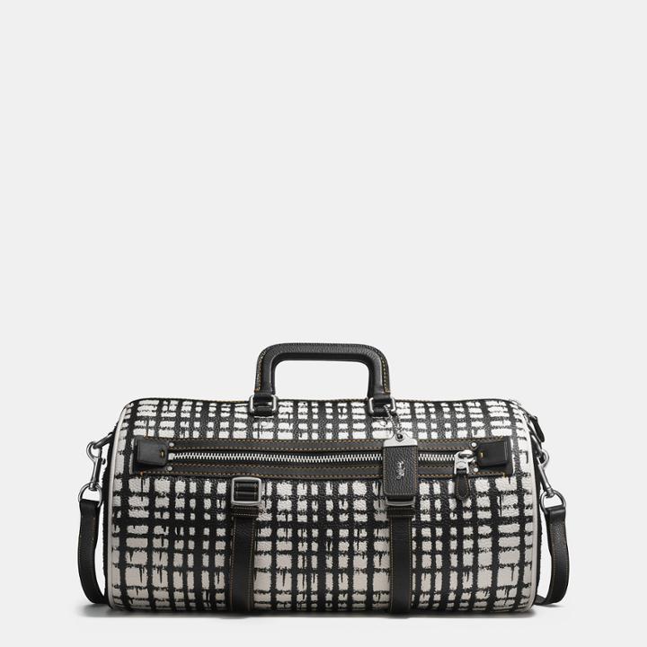 Coach Flag Gym Bag In Wild Plaid Print Pebble Leather