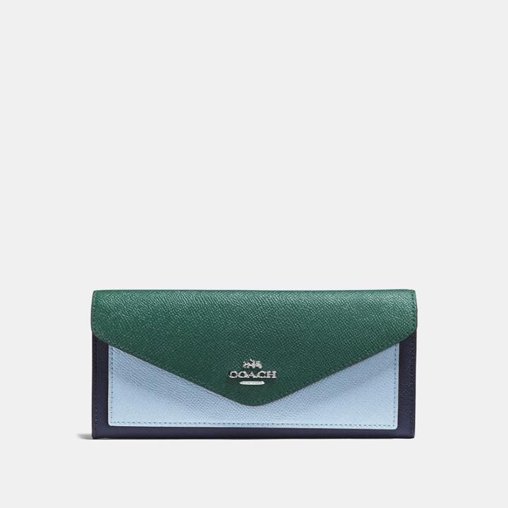 Coach Soft Wallet In Colorblock