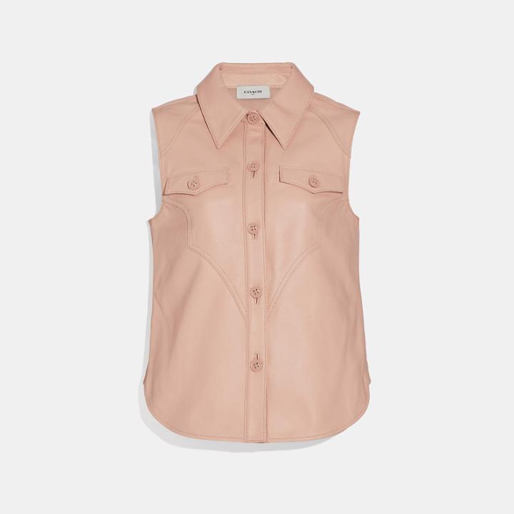 Coach Sleeveless Western Leather Shirt