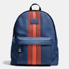 Coach Campus Backpack In Pebble Leather With Varsity Stripe