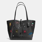 Coach Market Tote In Polished Pebble Leather With Souvenir Embroidery