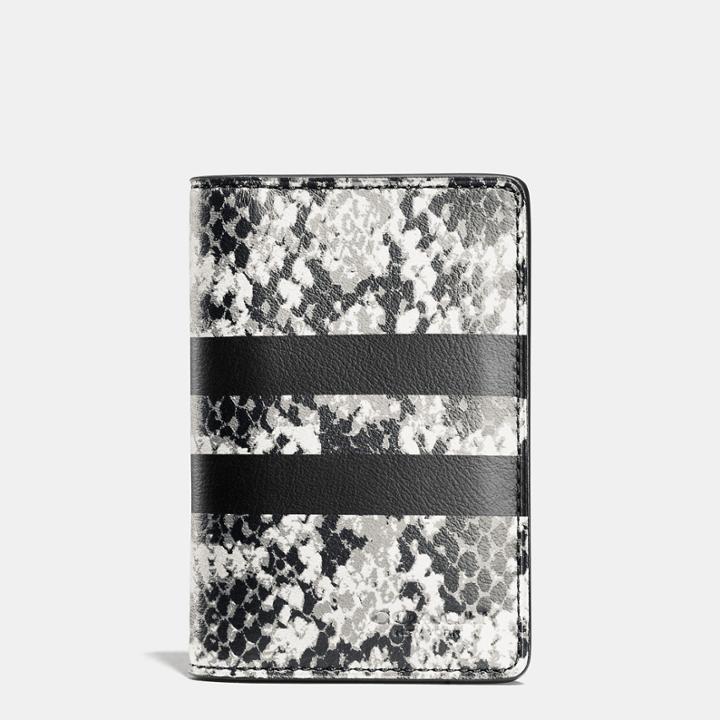 Coach Card Wallet In Python Stripe Leather