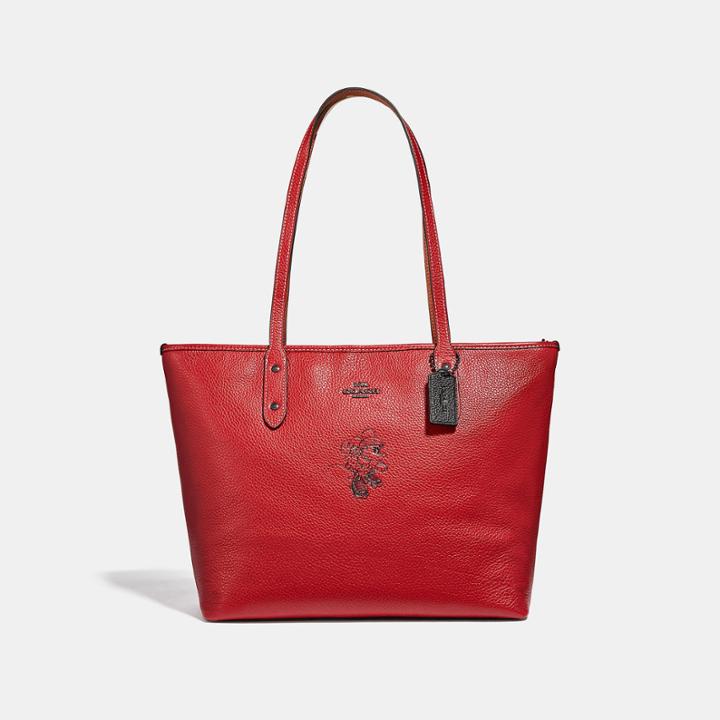 Coach Minnie Mouse City Zip Tote With Motif