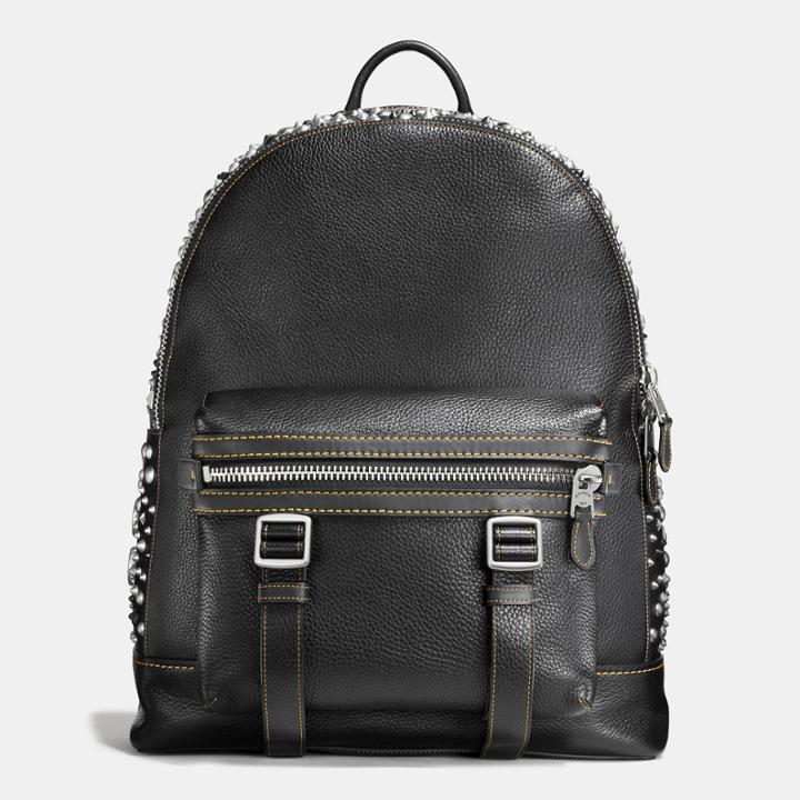 Coach Flag Backpack In Pebble Leather With Studs