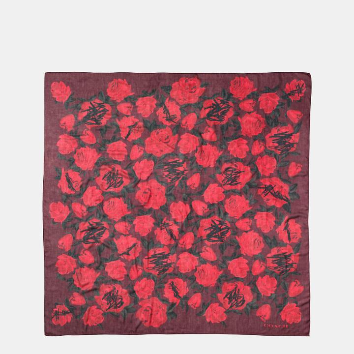 Coach Scribble Camo Rose Scarf