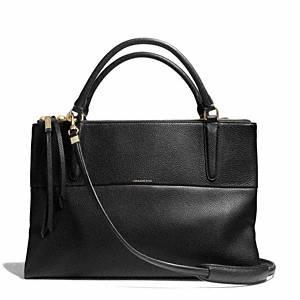 Coach   The Borough Bag Pebbled Li Black