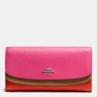 Coach Double Flap Wallet In Colorblock Leather