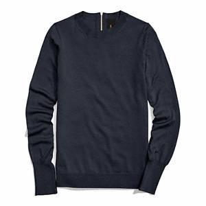 Coach   Zip Back Fine Gauge Crewneck Sweater Navy L
