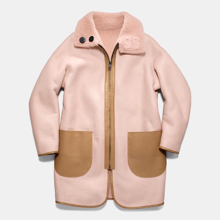 Coach Reversible Shearling Cardigan Coat