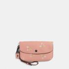 Coach Clutch In Glovetanned Leather With Floral Bow