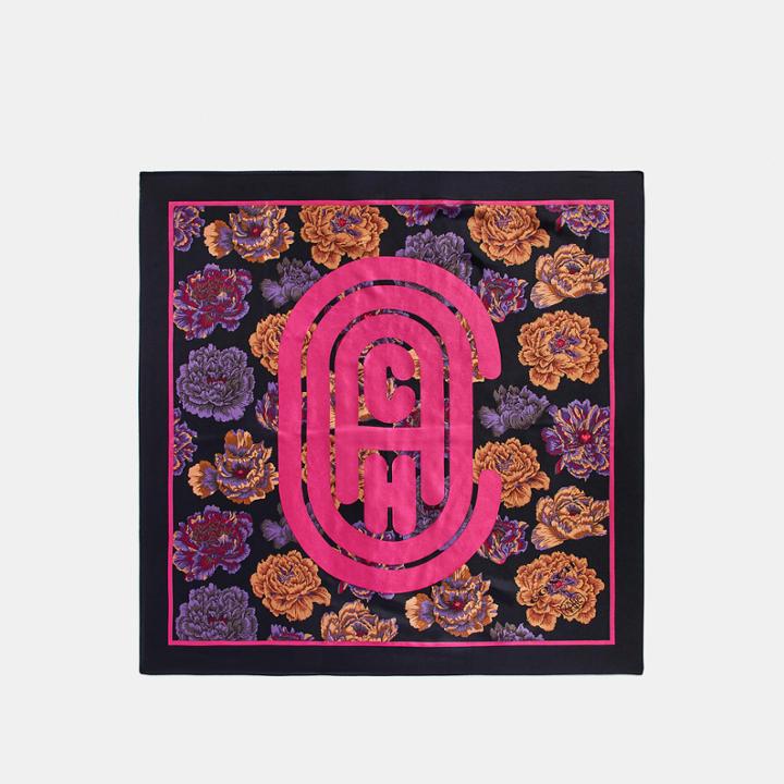 Coach Silk Square Scarf With Kaffe Fassett Print
