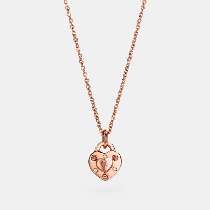 Coach Mini Demi-fine Padlock Heart Necklace