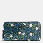 Coach Accordion Zip Wallet In Yankee Floral Print Coated Canvas
