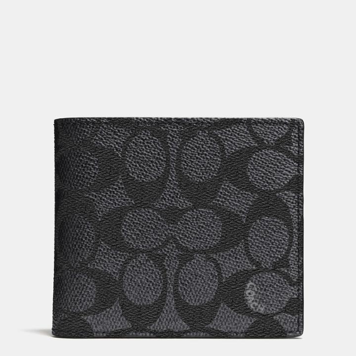 Coach Coin Wallet In Signature Canvas