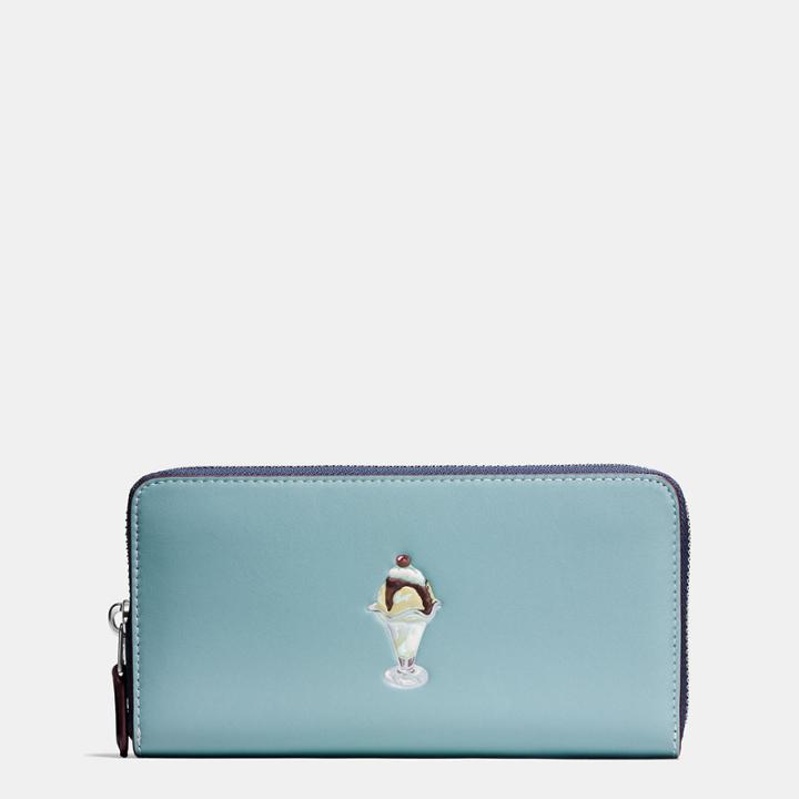 Coach Accordion Wallet In Glovetanned Leather With Sundae