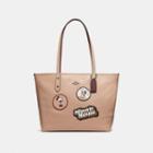 Coach Minnie Mouse City Zip Tote With Patches