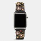 Coach Apple Watch Leather Strap With Tea Rose Applique