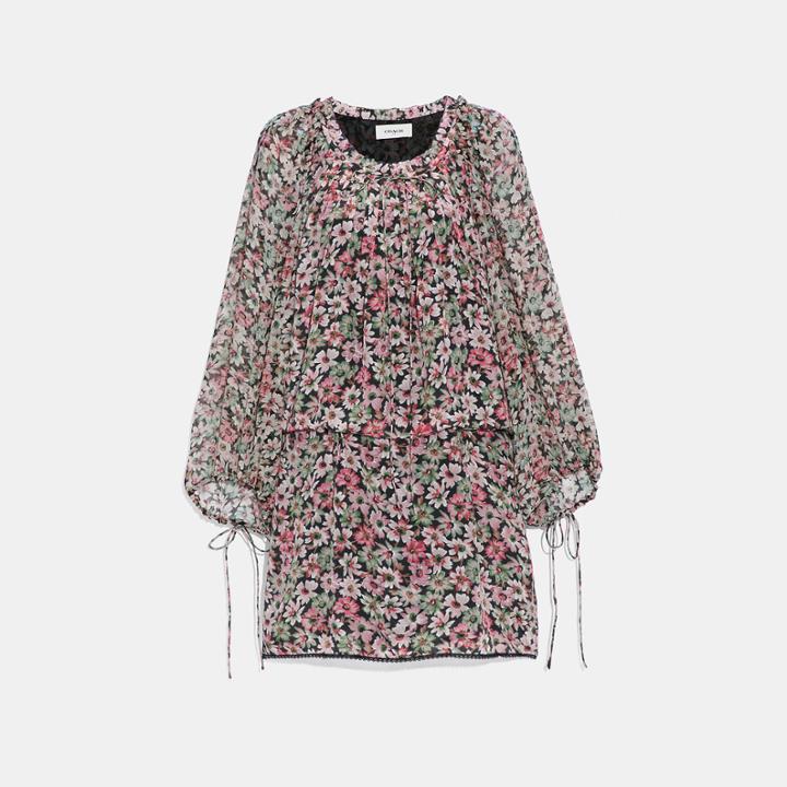 Coach Lacey Dress With Billowy Sleeves