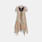 Coach Mini Tiered Dress With Ruffle Sleeve