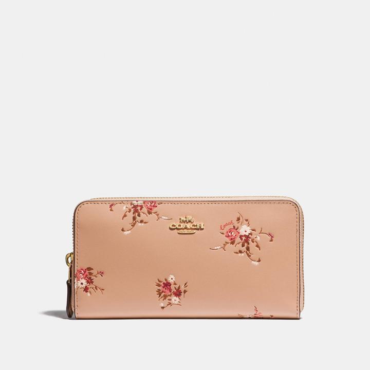 Coach Accordion Zip Wallet With Floral Print