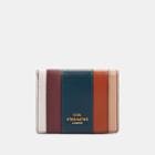 Coach Small Snap Wallet With Patchwork Stripes