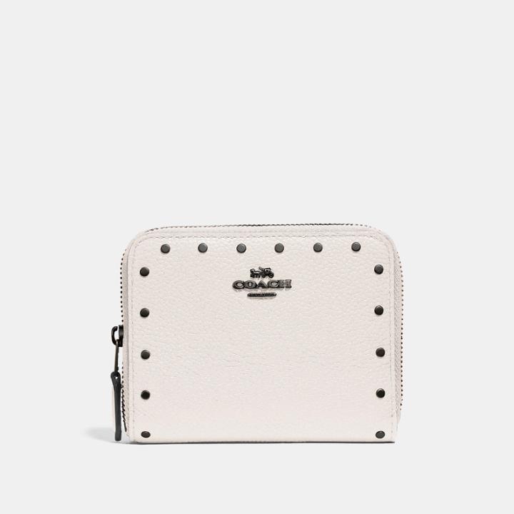 Coach Small Zip Around Wallet With Rivets