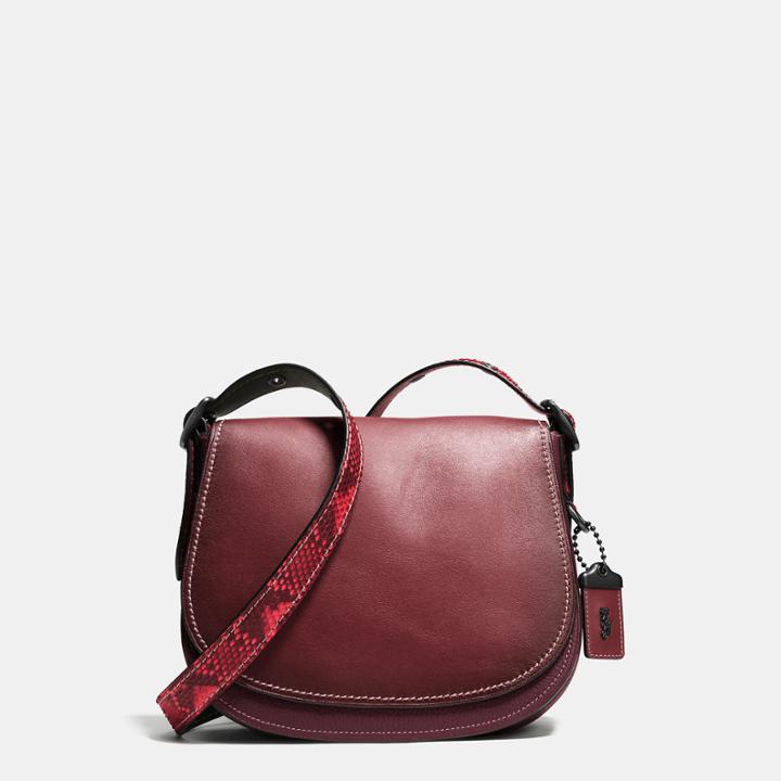 Coach Saddle Bag 23 In Colorblock Python