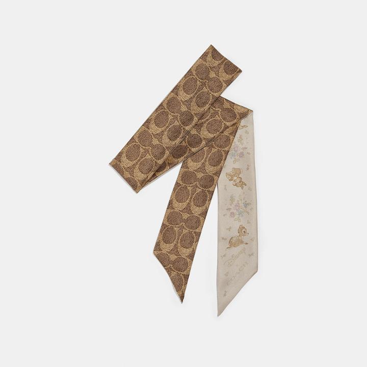 Coach Disney X Coach Bambi Floral Print Skinny Scarf