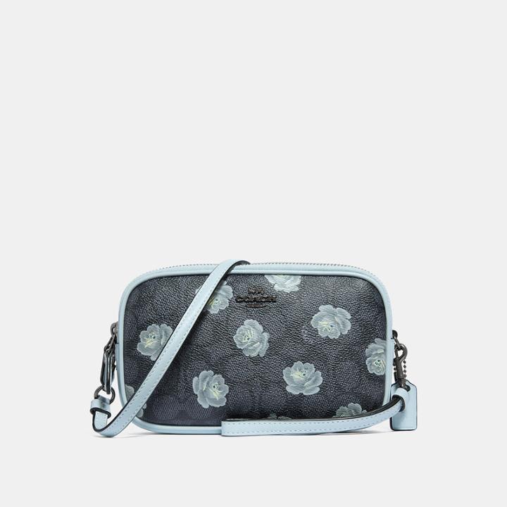 Coach Sadie Crossbody Clutch In Signature Rose Print