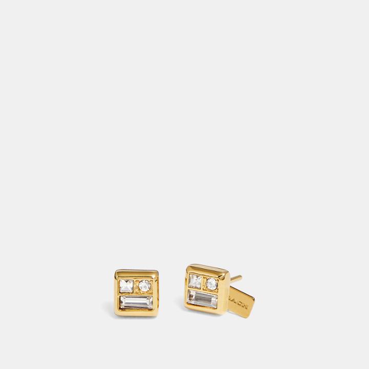 Coach Antique Crystal Stud Earrings