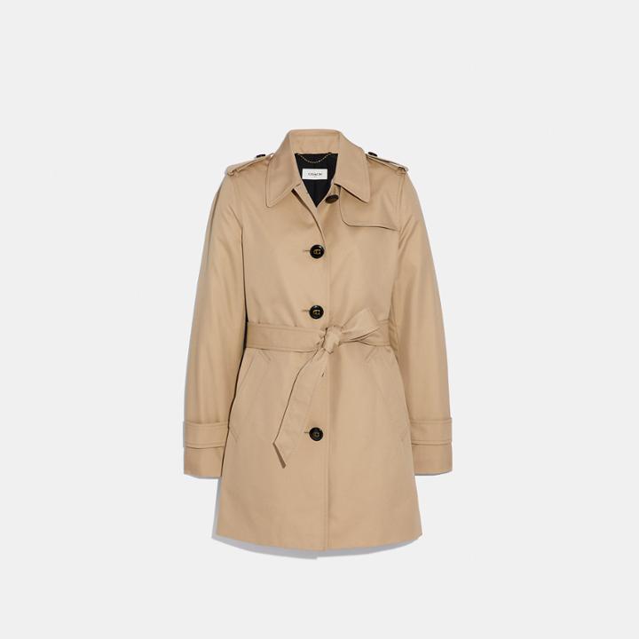 Coach Tie Waist Trench