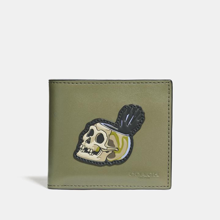Coach Disney X Coach Double Billfold Wallet With Skull