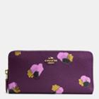 Coach Accordion Zip Wallet In Floral Print Coated Canvas