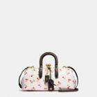 Coach Kisslock Satchel 38 In Glovetanned Leather With Colorblock Cherry Print