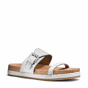 Coach - Sunny Snake- Sandal W/ Buckle Detail Parchment 8.5 B