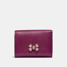 Coach Small Flap Wallet With Crystal Applique