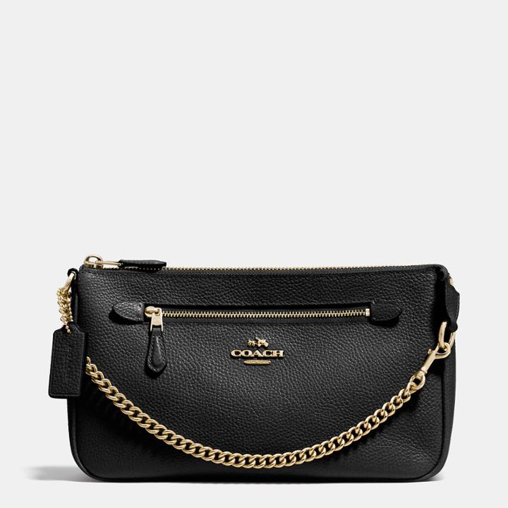 Coach Nolita Wristlet 24 In Polished Pebble Leather