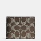 Coach Slim Billfold Id Wallet In Embossed Signature Canvas
