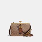 Coach Double Frame Bag 19 In Signature Canvas With Rexy By Sui Jianguo