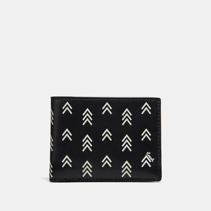 Coach Slim Billfold Wallet With Line Arrow Print