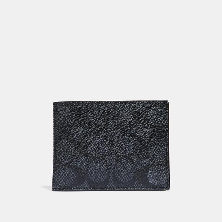 Coach Slim Billfold Wallet In Signature Coated Canvas